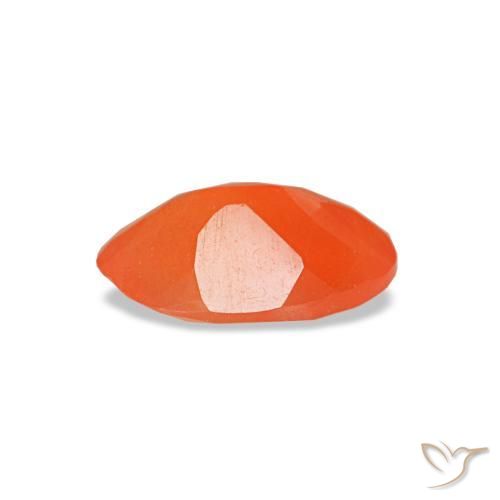 Cornaline orange naturelle coupe ovale, 0,36 ct, transparent
