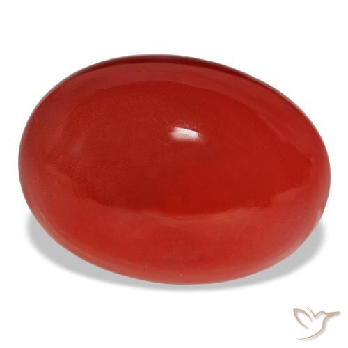 Cornaline rouge naturelle coupe ovale, 13,90 ct, opaque