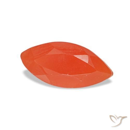 Cornaline rouge naturelle marquise, 0,48 ct, translucide