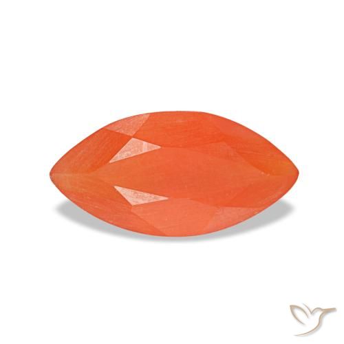 Cornaline rouge naturelle marquise, 0,39 ct, transparent