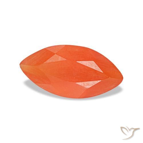 Cornaline rouge naturelle marquise, 0,39 ct, transparent