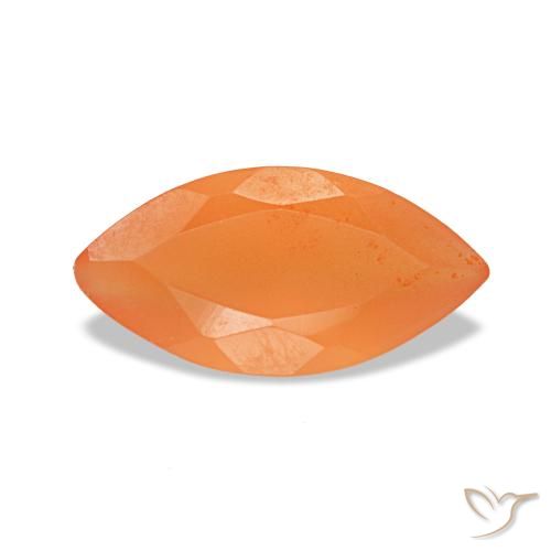 Cornaline orange naturelle marquise, 0,50 ct, transparent