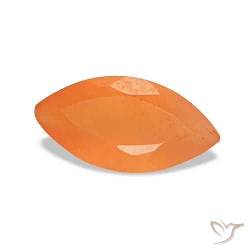 Cornaline orange naturelle marquise, 0,50 ct, transparent