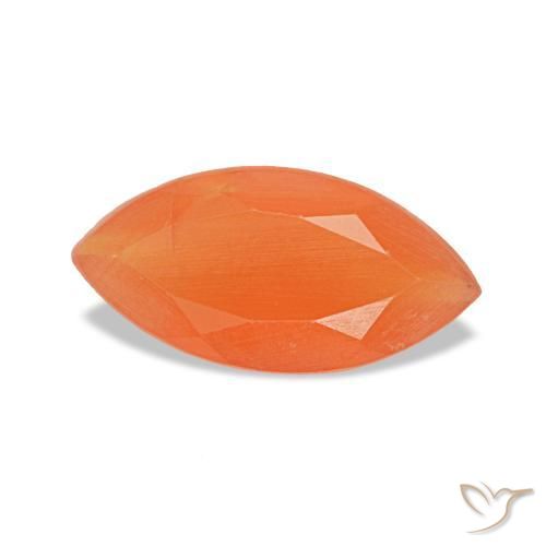 Cornaline orange naturelle marquise, 0,44 ct, transparent