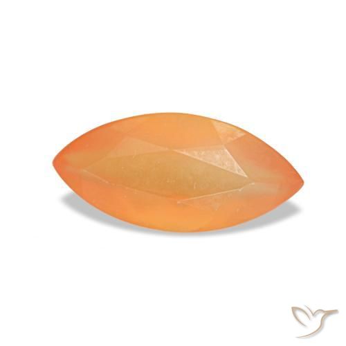 Cornaline orange naturelle marquise, 0,35 ct, transparent