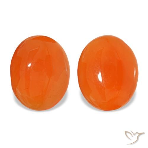 Cornaline orange de 4,41 ct, ovale, translucide