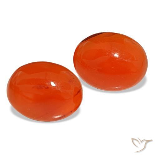 Achetez naturel 3,96ct orange cornaline gems, coupe ovale, en provenance inde chez gemselect. en stock, livraison internationale!