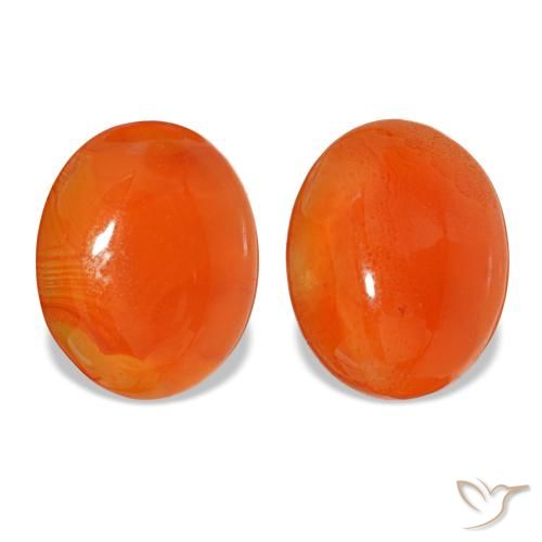 Cornaline orange de 4,23 ct, ovale, translucide