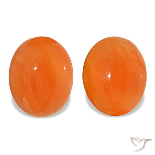 Cornaline orange de 5,06 ct, ovale, translucide