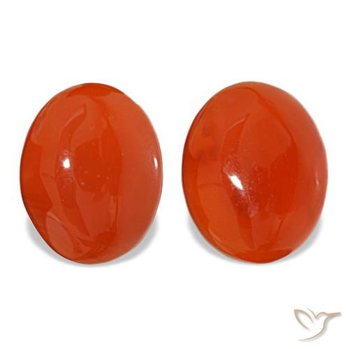Cornaline orange de 4,56 ct, ovale, translucide