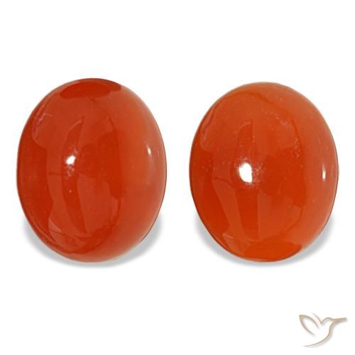 Cornaline rouge de 7,26 ct, ovale, translucide
