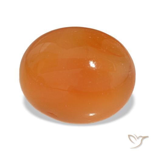 Cornaline orange naturelle coupe ovale, 3,32 ct, translucide