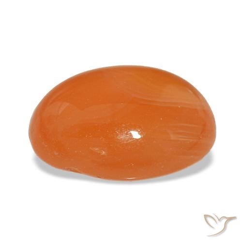 Cornaline orange naturelle coupe ovale, 3,32 ct, translucide