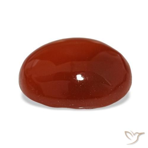 Cornaline rouge naturelle coupe ovale, 3,06 ct, translucide