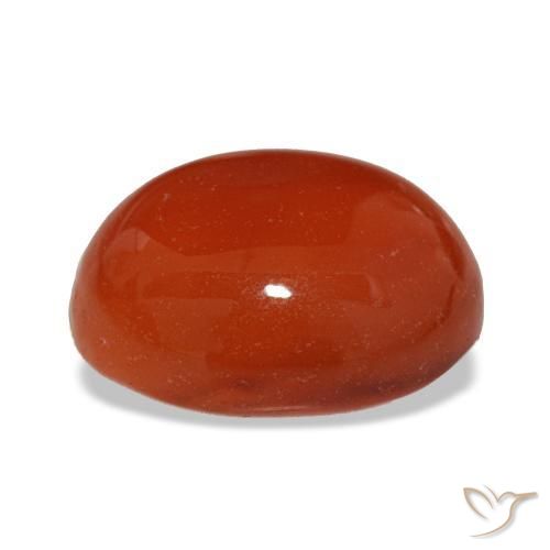 Cornaline rouge naturelle coupe ovale, 2,63 ct, translucide