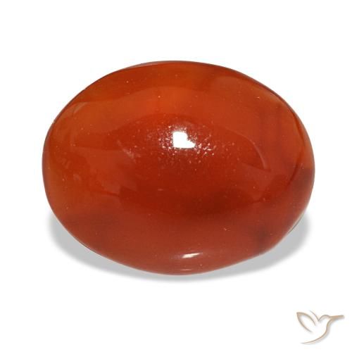 Cornaline rouge naturelle coupe ovale, 2,19 ct, translucide
