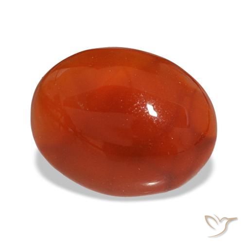 Cornaline rouge naturelle coupe ovale, 2,19 ct, translucide