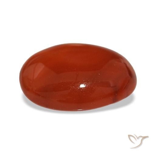 Cornaline rouge naturelle coupe ovale, 2,19 ct, translucide