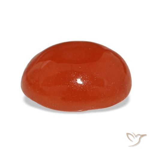 Cornaline rouge naturelle coupe ovale, 2,28 ct, translucide