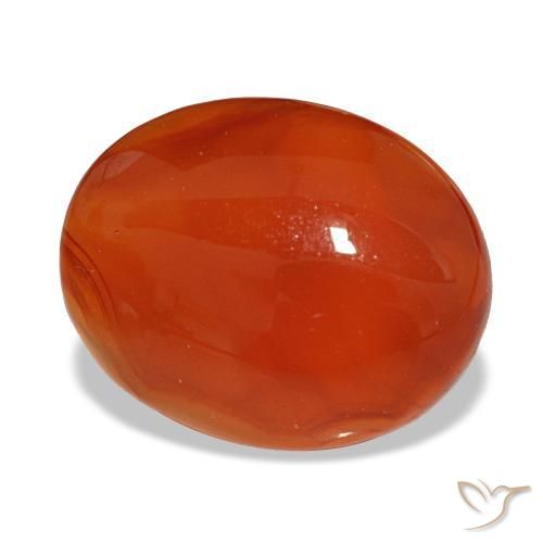Cornaline rouge naturelle coupe ovale, 2,85 ct, translucide