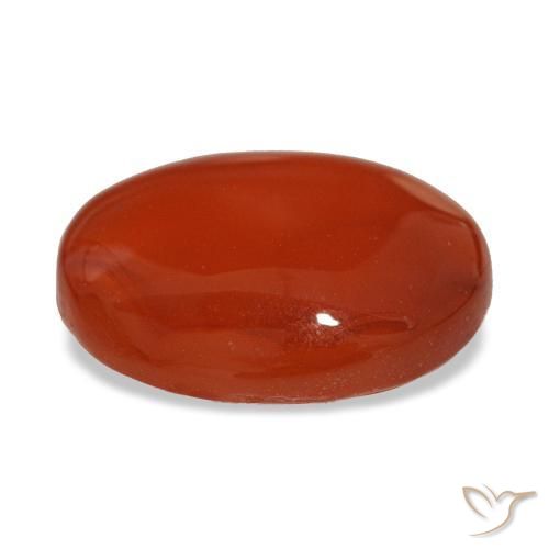 Cornaline rouge naturelle coupe ovale, 2,85 ct, translucide