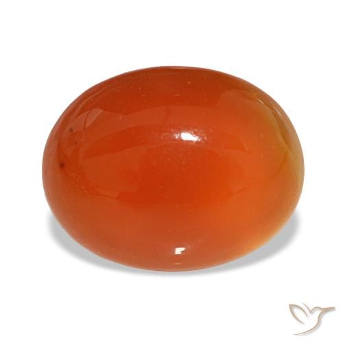 Cornaline rouge naturelle coupe ovale, 2,55 ct, translucide
