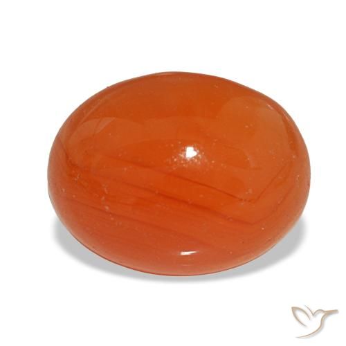 Cornaline rouge naturelle coupe ovale, 2,18 ct, translucide