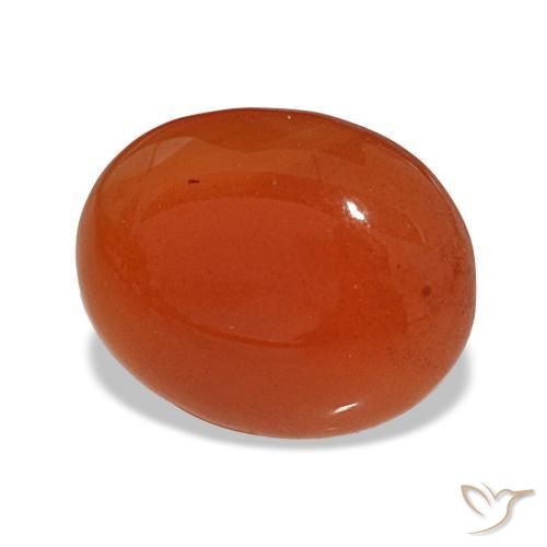 Cornaline rouge naturelle coupe ovale, 2,04 ct, translucide