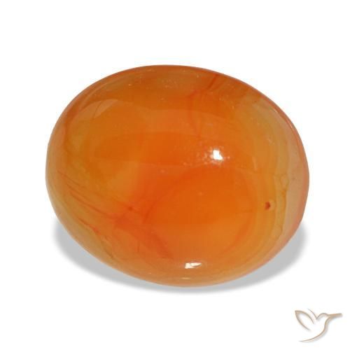 Cornaline rouge naturelle coupe ovale, 3,24 ct, translucide