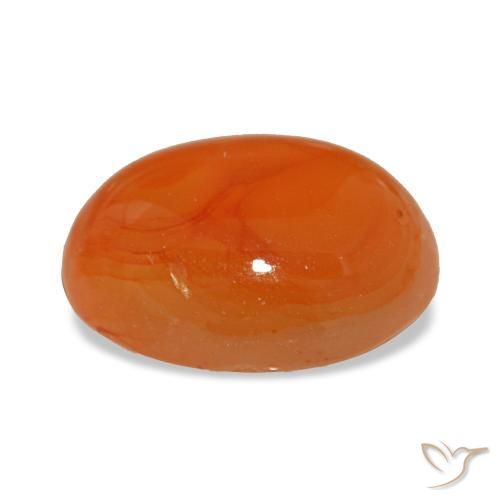Cornaline rouge naturelle coupe ovale, 3,24 ct, translucide