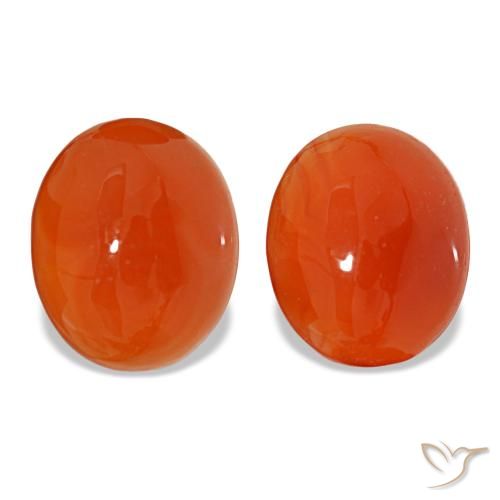 Cornaline orange de 6,01 ct, ovale, translucide