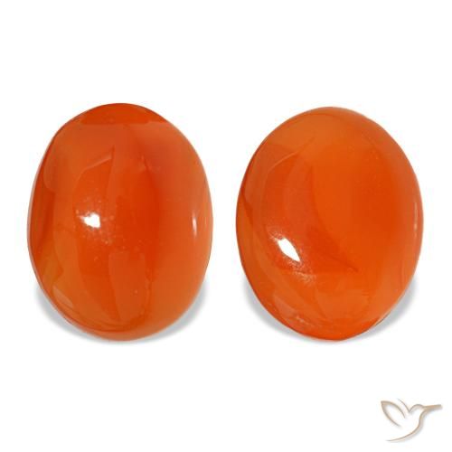 Cornaline orange de 3,81 ct, ovale, translucide
