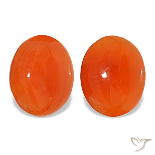 Cornaline orange de 4,65 ct, ovale, translucide
