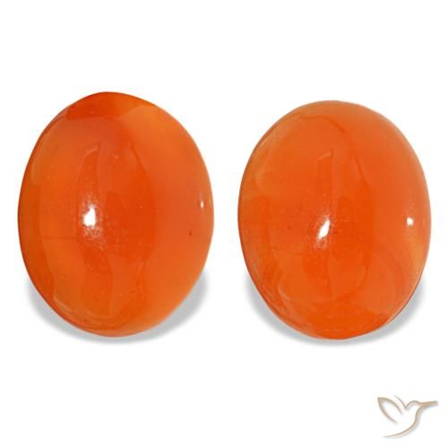 Cornaline orange de 4,71 ct, ovale, translucide