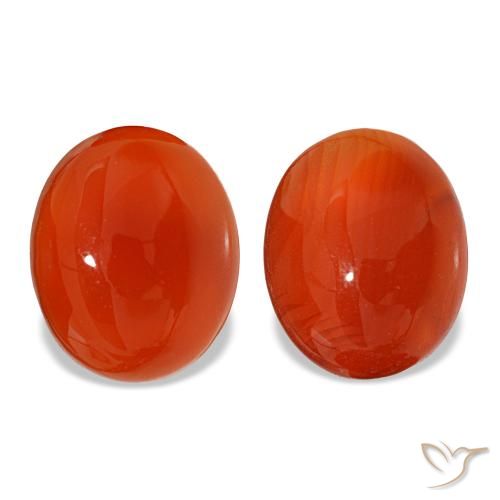 Cornaline orange de 6,25 ct, ovale, translucide