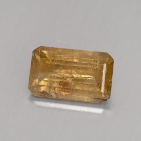 Cassitérite marron naturelle taille émeraude, 4,50 ct, SI-I1
