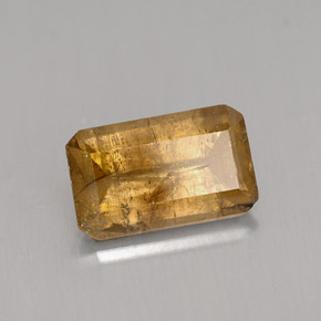 Cassitérite marron naturelle taille émeraude, 4,50 ct, SI-I1