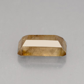 Cassitérite marron naturelle taille émeraude, 4,50 ct, SI-I1