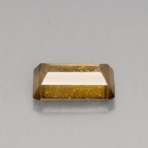 Cassitérite marron naturelle taille émeraude, 4,12 ct, SI