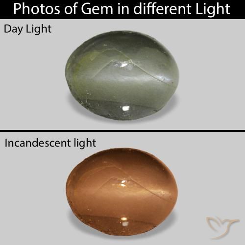 0.71ct Vert moyen Cat's Eye Alexandrite, ovale, Opaque