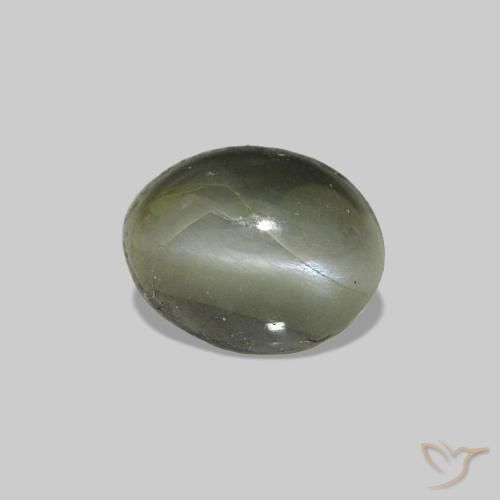 Cat's Eye Alexandrite Vert moyen naturelle ovale, 0.71 ct, Opaque