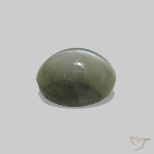 Cat's Eye Alexandrite Vert moyen naturelle ovale, 0.71 ct, Opaque