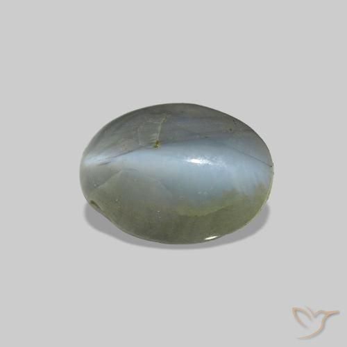 Cat's Eye Alexandrite Vert moyen naturelle ovale, 0.86 ct, Opaque