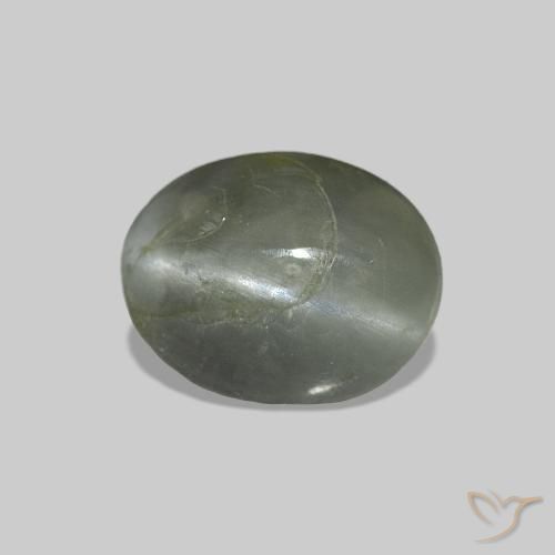 Cat's Eye Alexandrite Vert moyen naturelle ovale, 0.94 ct, Opaque
