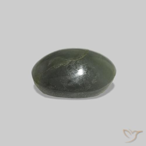 Cat's Eye Alexandrite Vert moyen naturelle ovale, 0.94 ct, Opaque