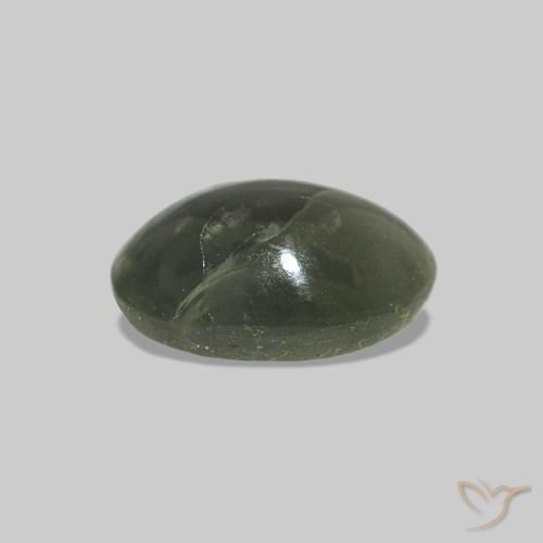 Cat's Eye Alexandrite Vert mousseux naturelle ovale, 0.69 ct, Opaque