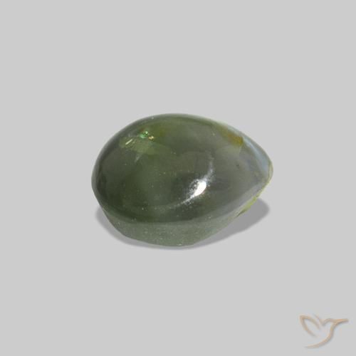 Cat's Eye Alexandrite Vert moyen naturelle ovale, 0.53 ct, Opaque