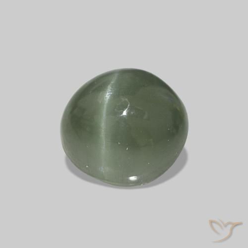 Cat's Eye Alexandrite Vert moyen naturelle ovale, 0.59 ct, Opaque