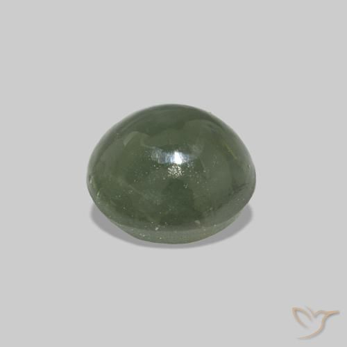 Cat's Eye Alexandrite Vert moyen naturelle ovale, 0.59 ct, Opaque