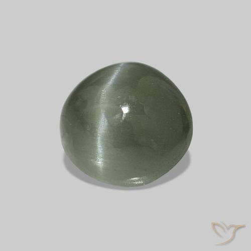 Cat's Eye Alexandrite Vert moyen naturelle ovale, 0.54 ct, Opaque